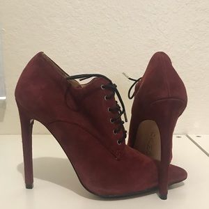L.A.M.B Burgundy Bootie